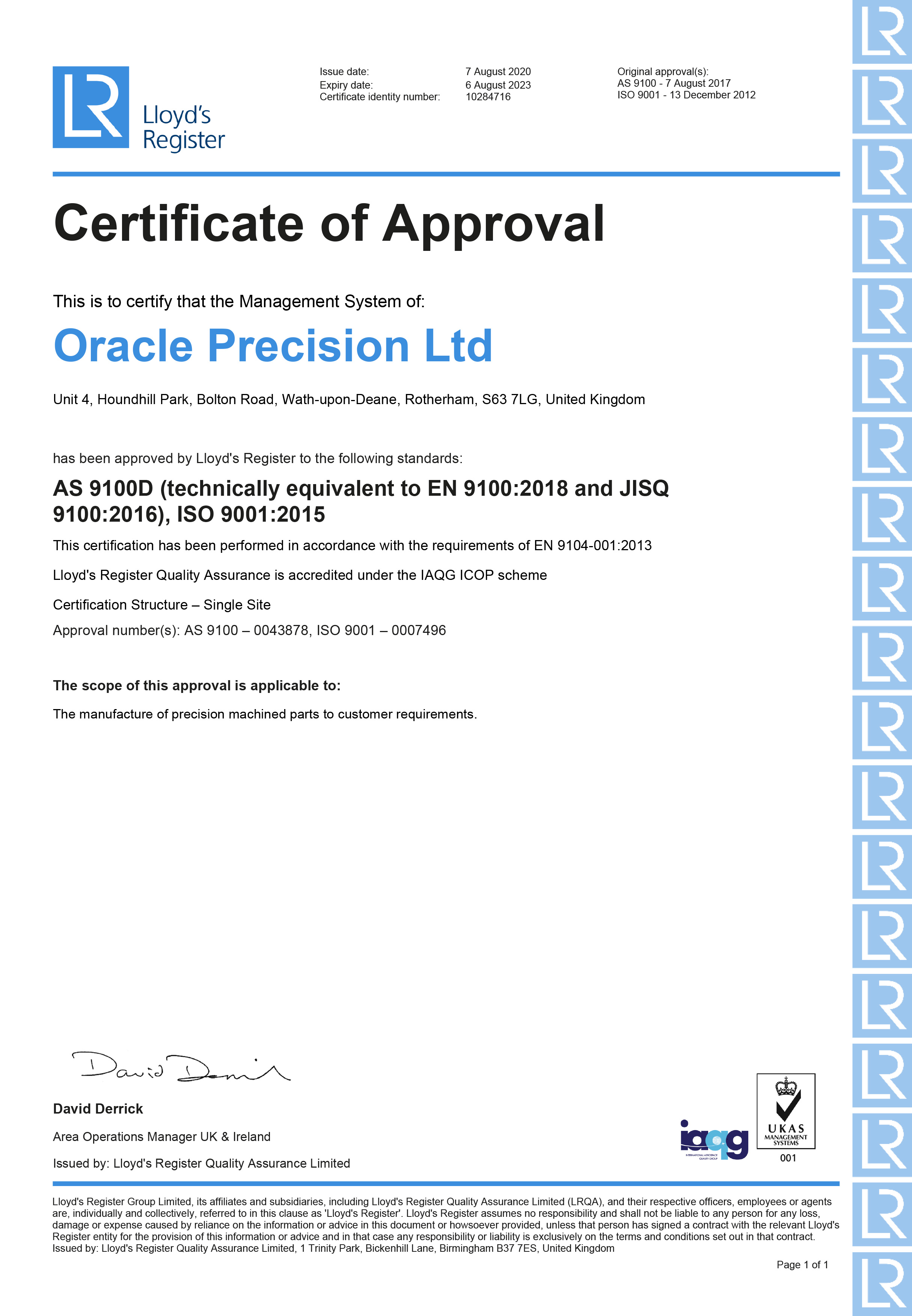AS9100 REVD Cert